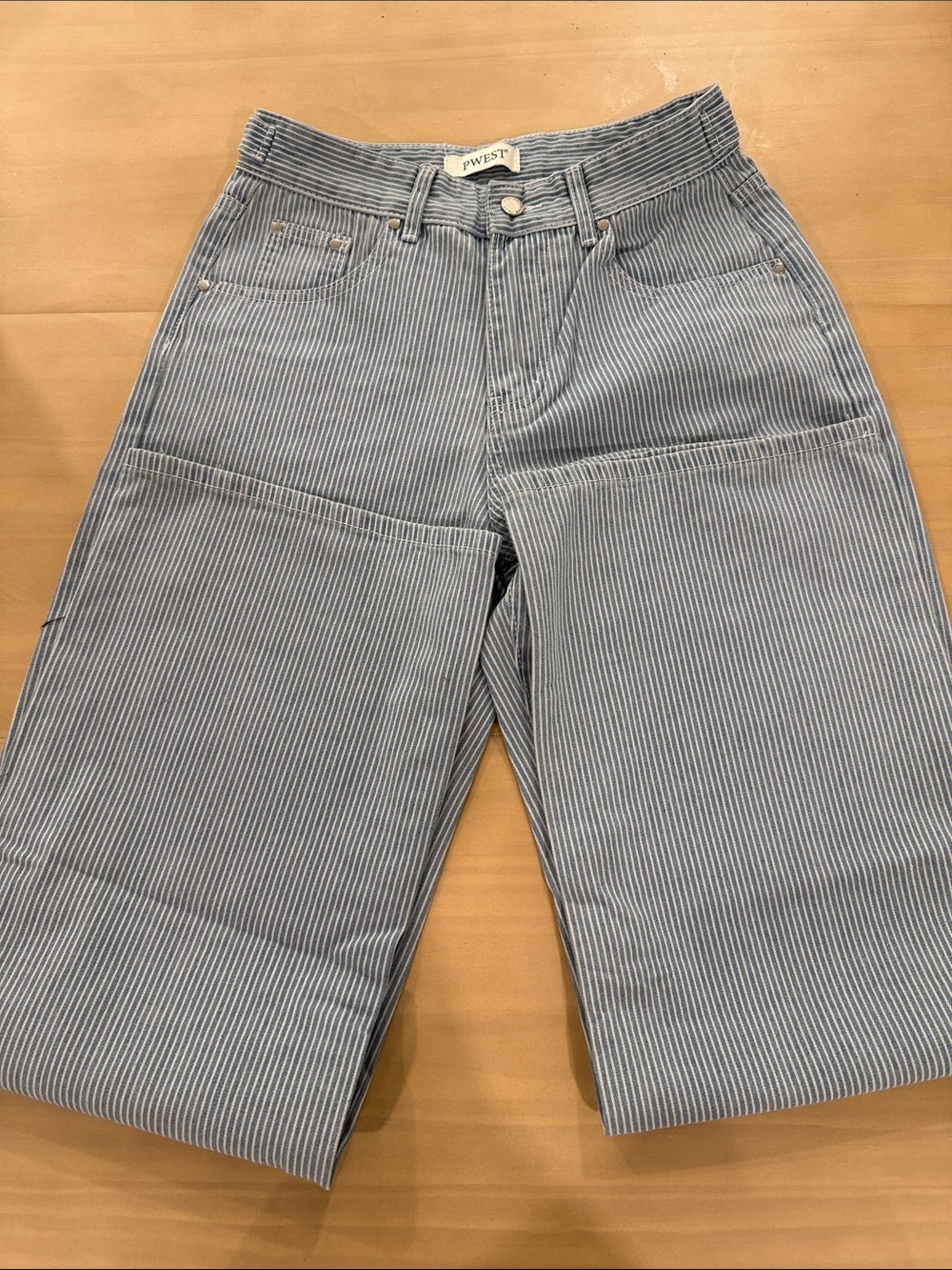 Never Worn PWEST Pinstripe Wide leg Jeans Size M